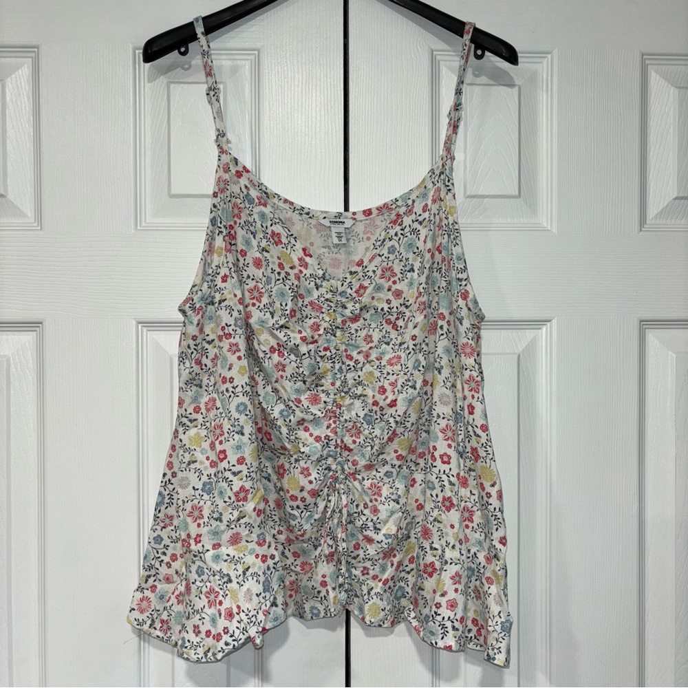 Sonoma Women’s Plus Floral Spaghetti Strap Tank Top 1X